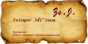 Zsingor Józsua névjegykártya
